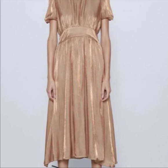 Zara Metallic Midi Dress, Size XS - Picture 8 of 14
